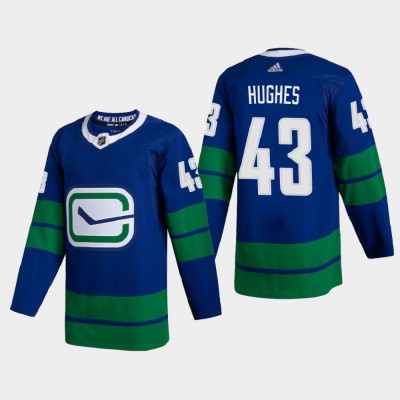 Vancouver Vancouver Canucks #43 Quinn Hughes Men's Adidas 202021 Authentic Player Alternate Stitched NHL Jersey Blue